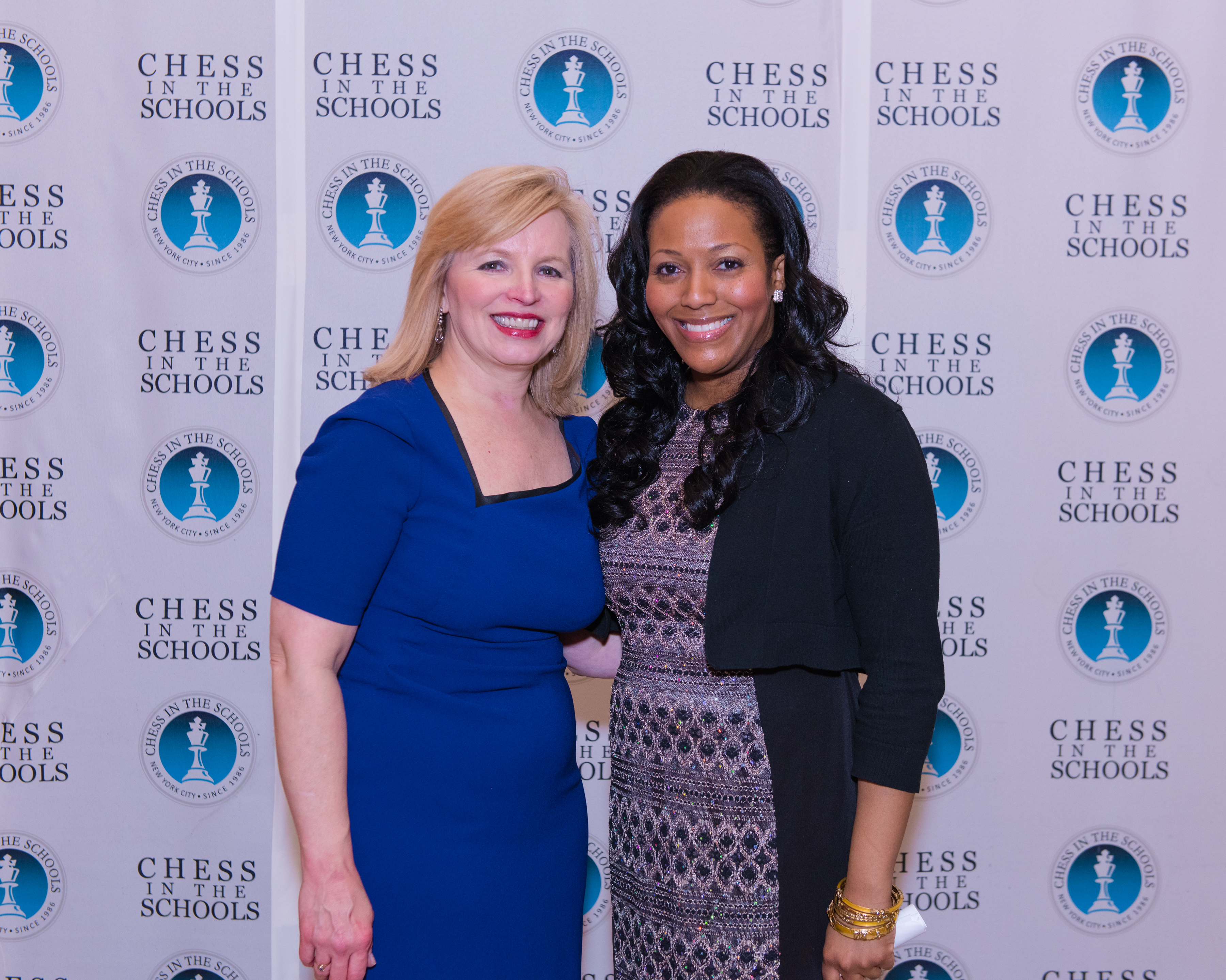 Cindy Swabsin from the NFL with Chess in the Schools Vice President of Development and Communications, Yolanda F. Johnson.