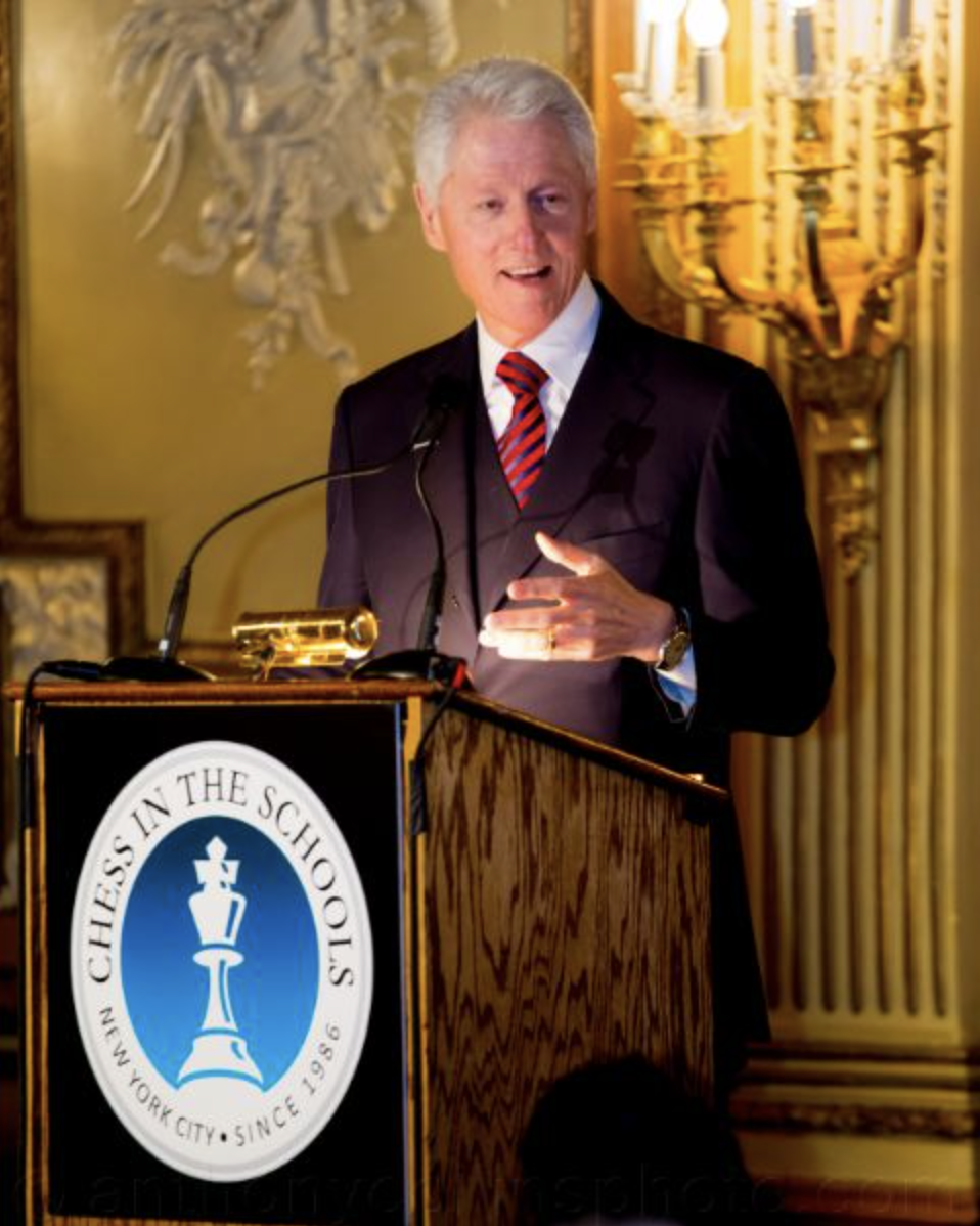 President Bill Clinton gives a heartfelt speech about Chess in the Schools programs