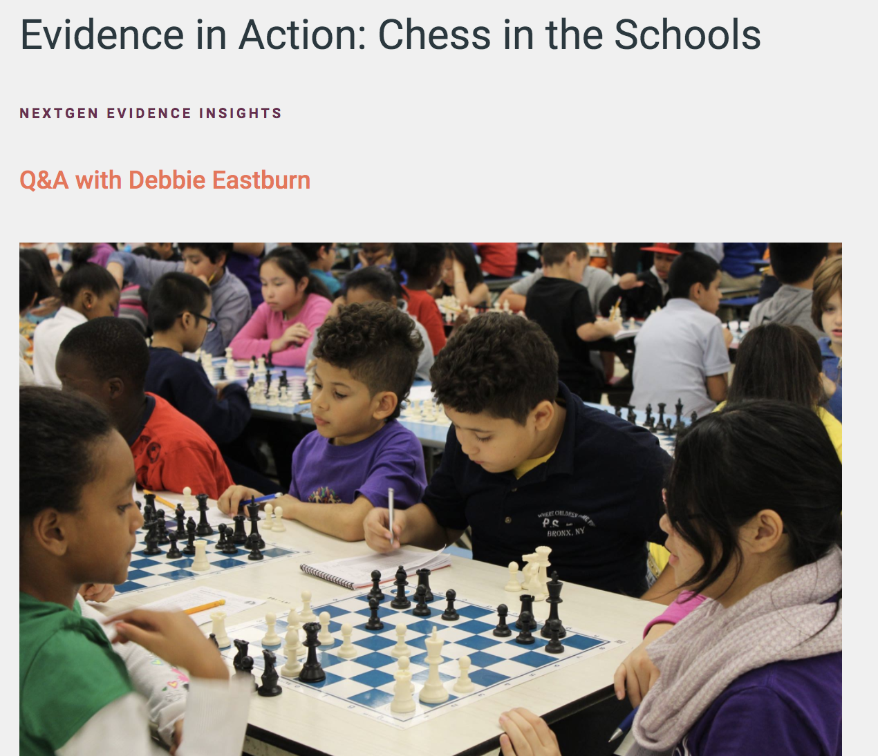 Image for Evidence in Action: Chess in the Schools